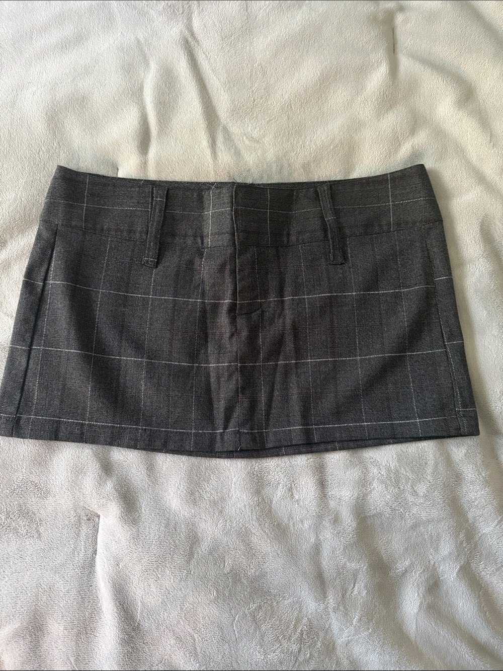 Spacegirlz Gray Plaid Y2K Preppy Mini Skirt Size 5